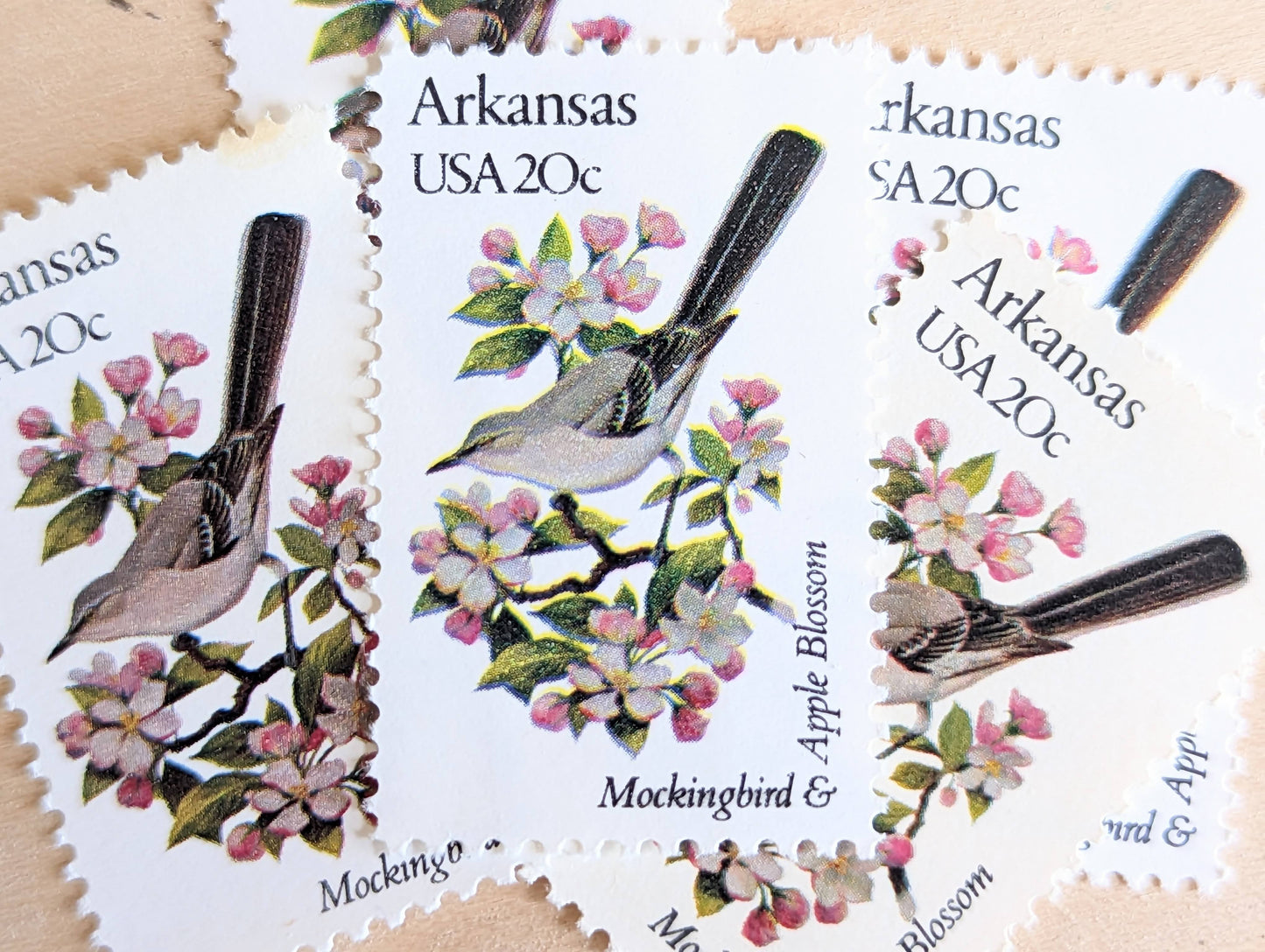 5 Arkansas State Bird and Flower, 20 Cent, 1982, Unused Postage Stamps