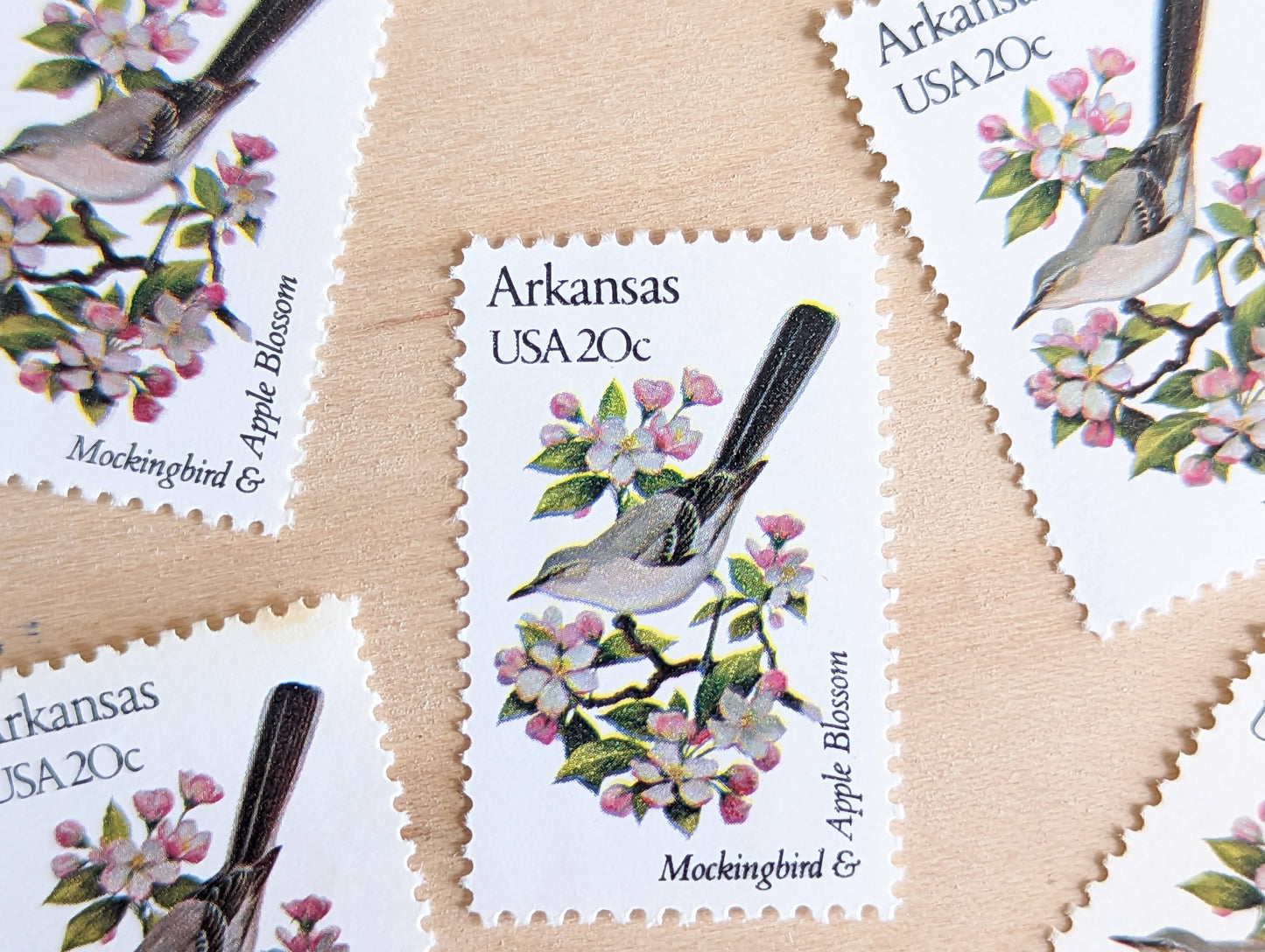 5 Arkansas State Bird and Flower, 20 Cent, 1982, Unused Postage Stamps