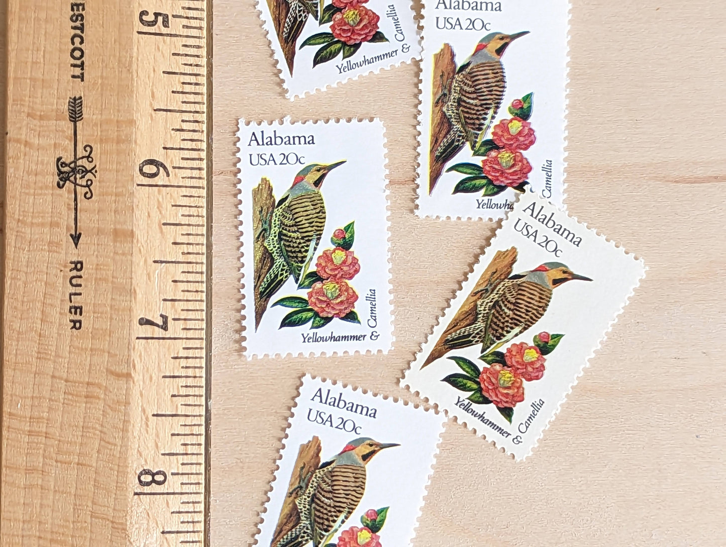 5 Alabama State Bird and Flower, 20 Cent, 1982, Unused Postage Stamps