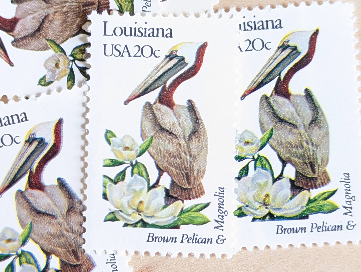 5 louisiana State Bird and Flower, 20 Cent, 1982, Unused Postage Stamps