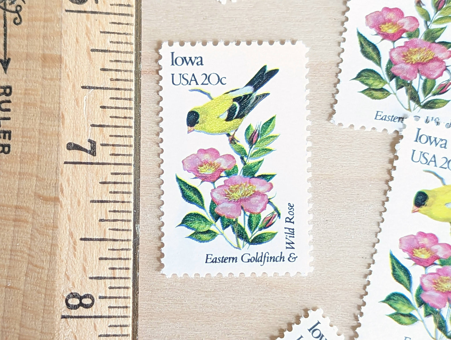 5 Iowa State Bird and Flower, 20 Cent, 1982, Unused Postage Stamps