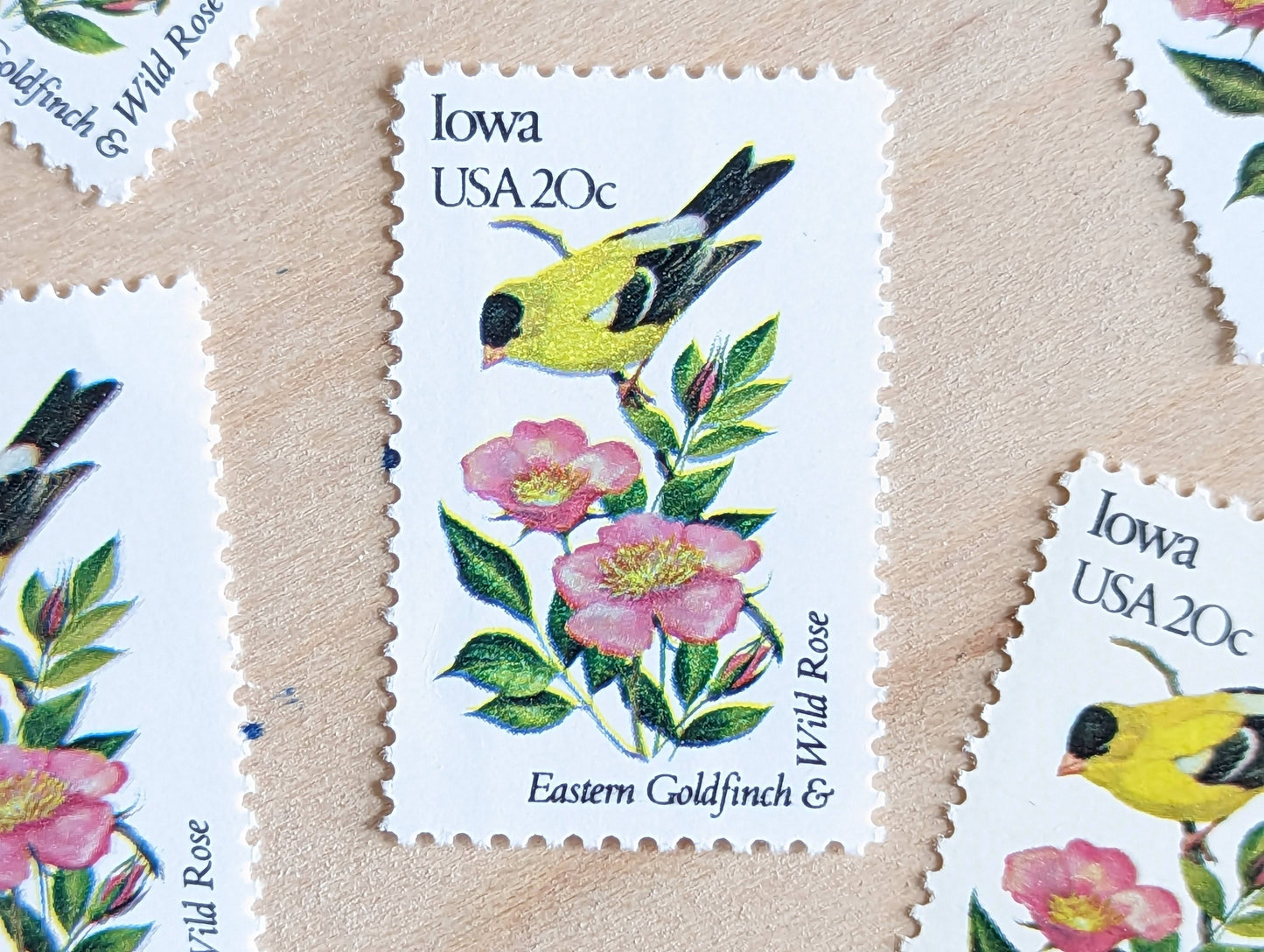 5 Iowa State Bird and Flower, 20 Cent, 1982, Unused Postage Stamps