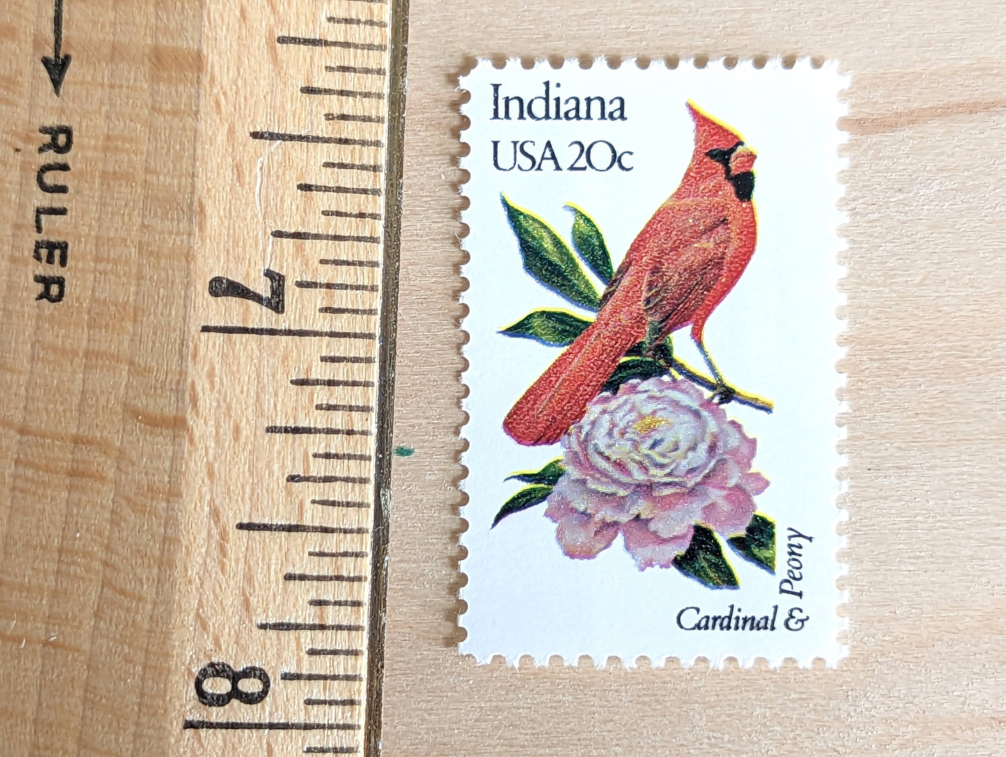 5 Indiana State Bird and Flower, 20 Cent, 1982, Unused Postage Stamps