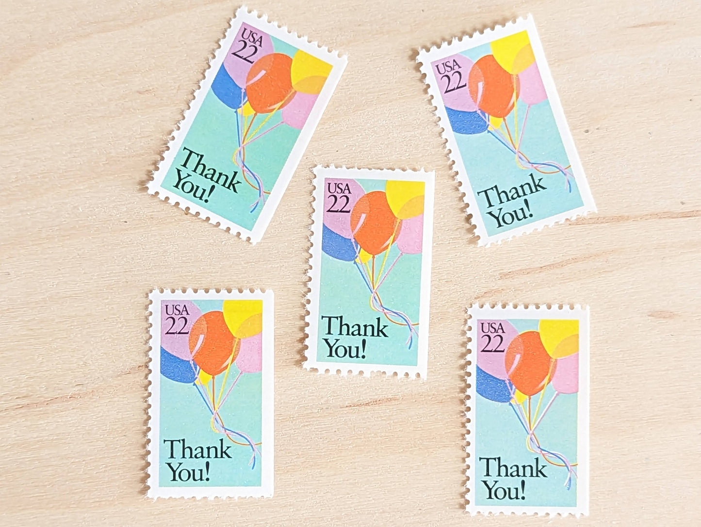 5 Thank You! Stamps, 22 Cent, 1987, Unused US Postage Stamps