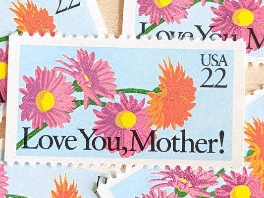 5 Love You, Mother! Stamps, 22 Cent, 1987, Unused US Postage Stamps