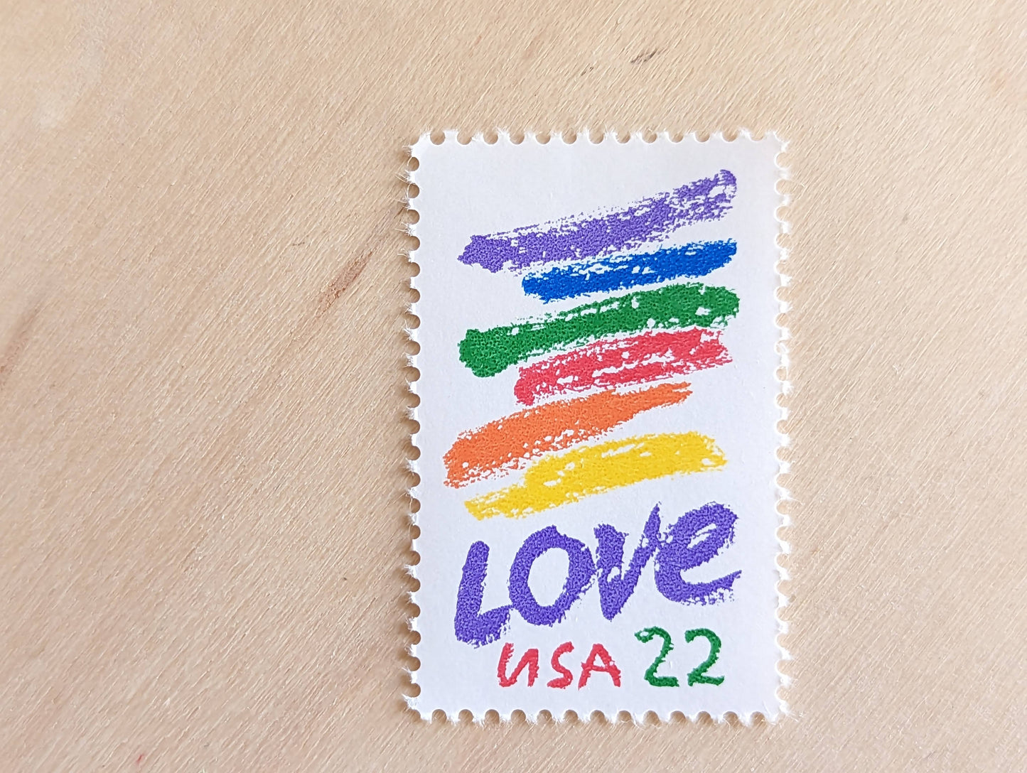 Set of 10 Love Crayon Rainbow Stamps, 22 cent stamps, 1986 Unused USPS Postage Stamps