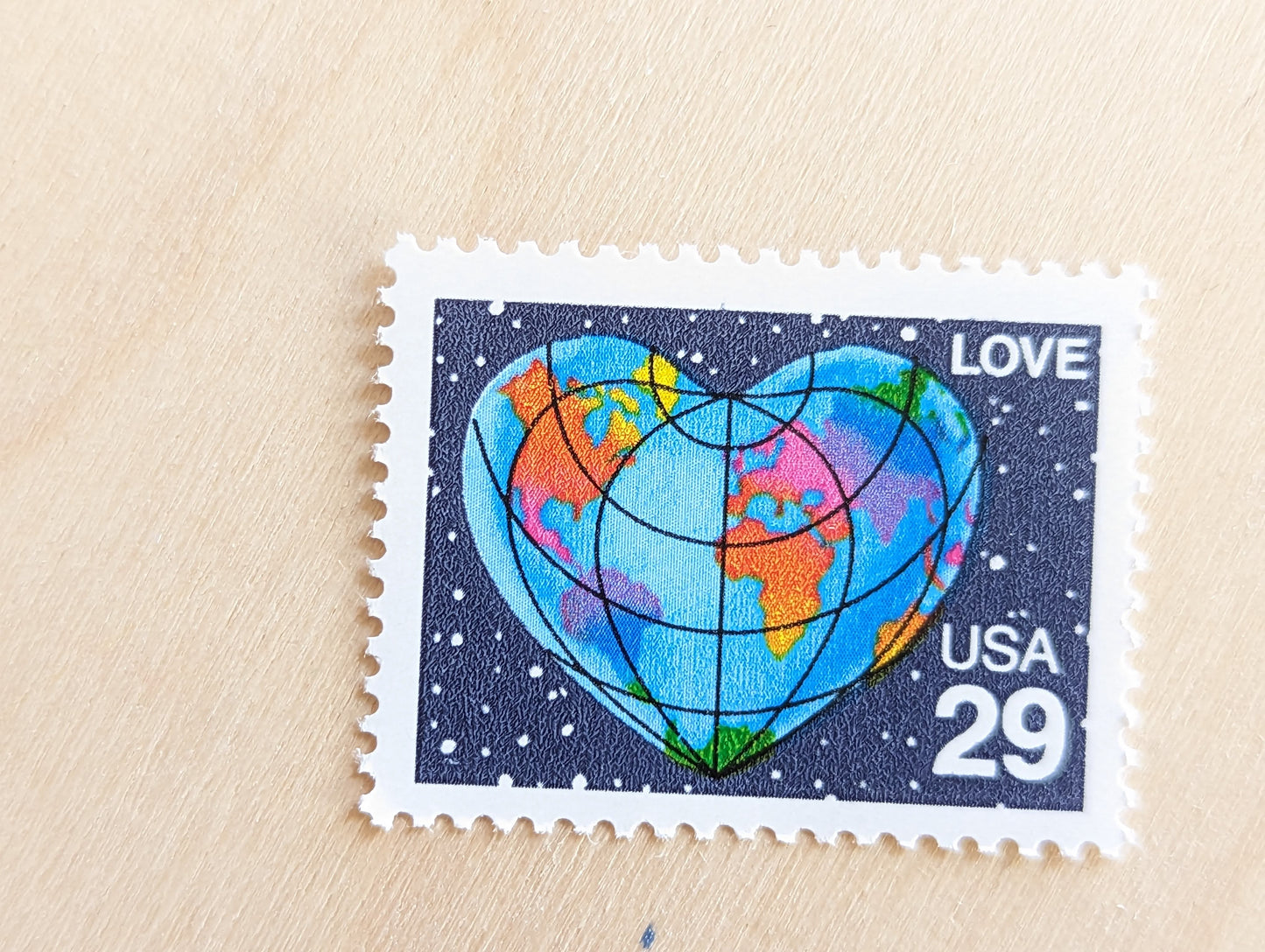 Set of 10 Earth Love Stamps, 29 cent stamps, 1991 Unused USPS Postage Stamps