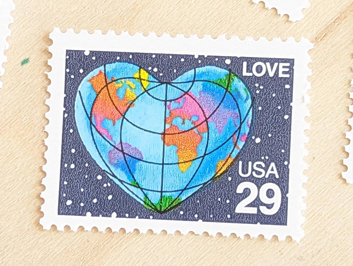 Set of 10 Earth Love Stamps, 29 cent stamps, 1991 Unused USPS Postage Stamps