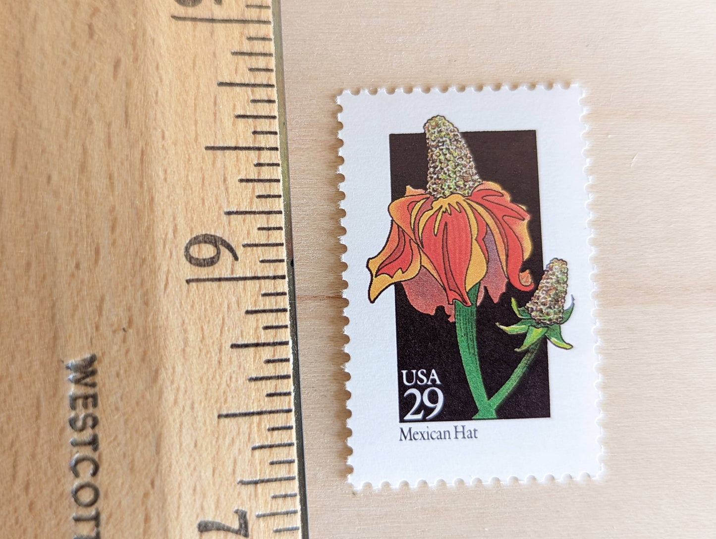 Set of 5 Mexican Hat Wildflower Stamps, 29 cent stamps, 1992 Unused USPS Postage Stamps