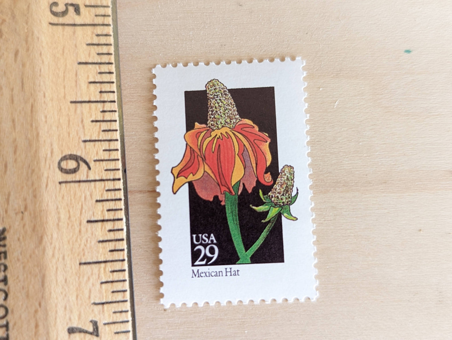 Set of 5 Mexican Hat Wildflower Stamps, 29 cent stamps, 1992 Unused USPS Postage Stamps