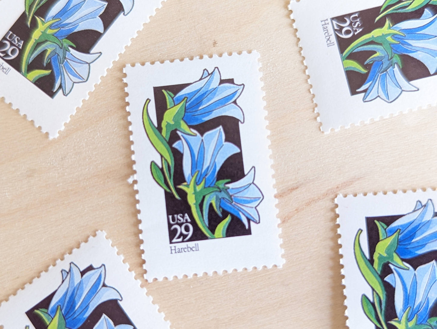 Set of 5 Harebell Wildflower Stamps, 29 cent stamps, 1992 Unused USPS Postage Stamps