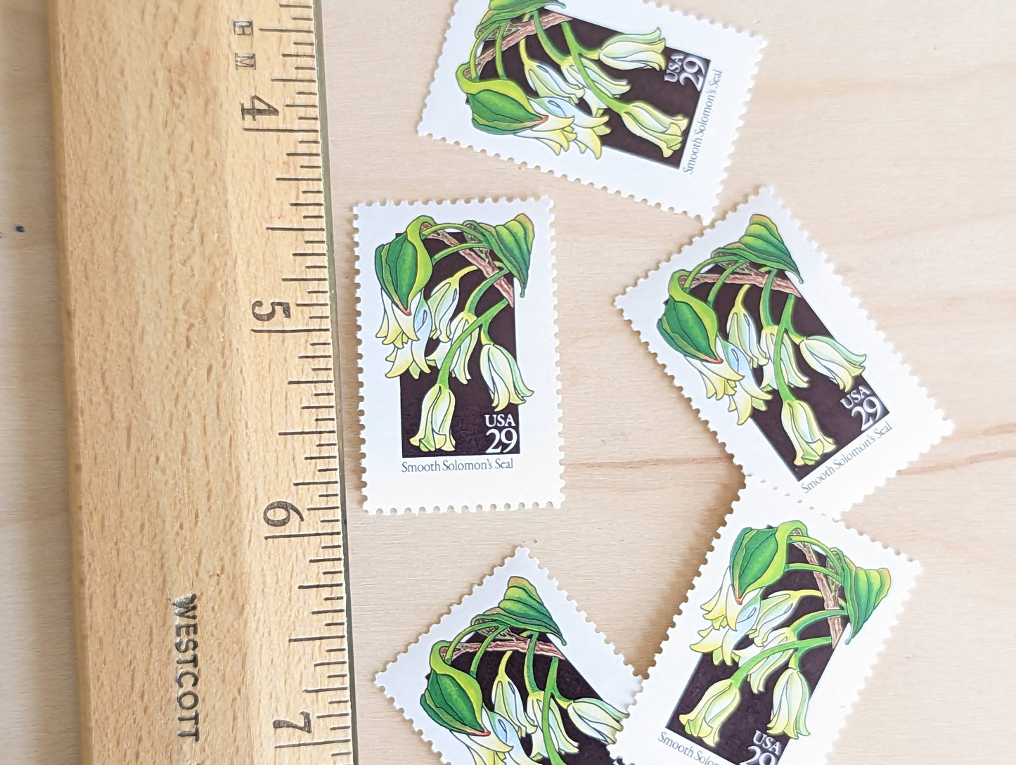 Set of 5 Smooth Solomon's Seal Wildflower Stamps, 29 cent stamps, 1992 Unused USPS Postage Stamps