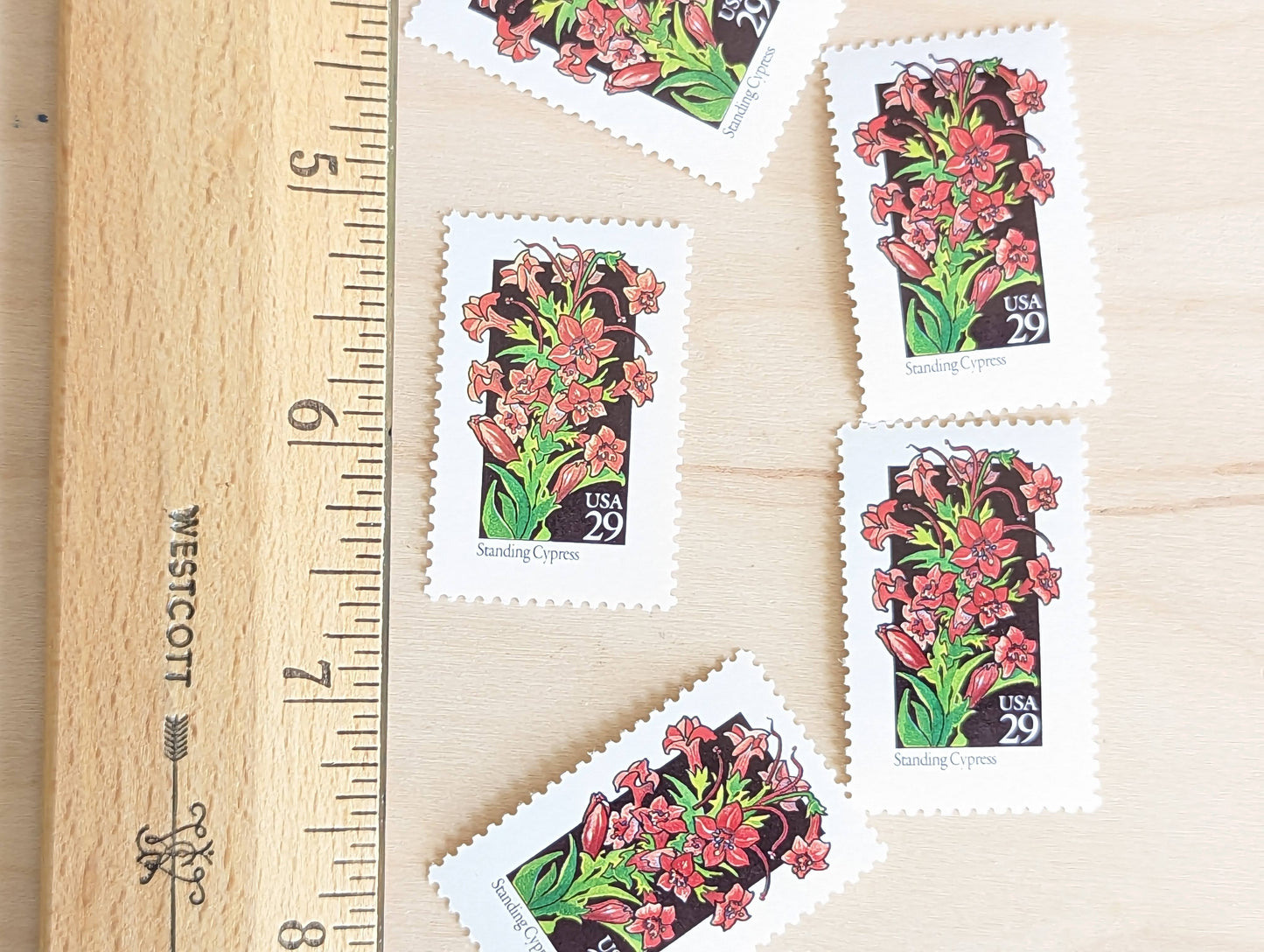 Set of 5 Standing Cypress Wildflower Stamps, 29 cent stamps, 1992 Unused USPS Postage Stamp