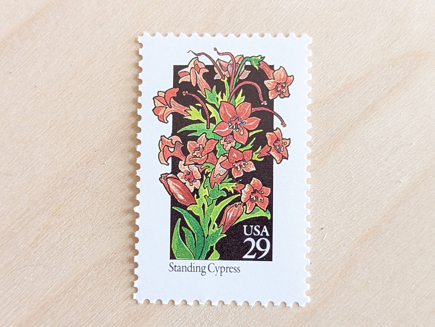 Set of 5 Standing Cypress Wildflower Stamps, 29 cent stamps, 1992 Unused USPS Postage Stamp