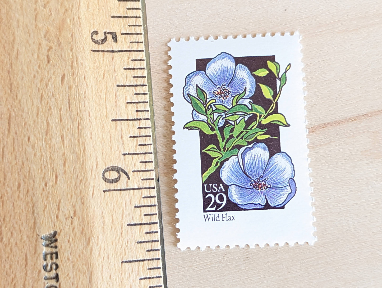 Set of 5 Wild Flax Wildflower Stamps, 29 cent stamps, 1992 Unused USPS Postage Stamp