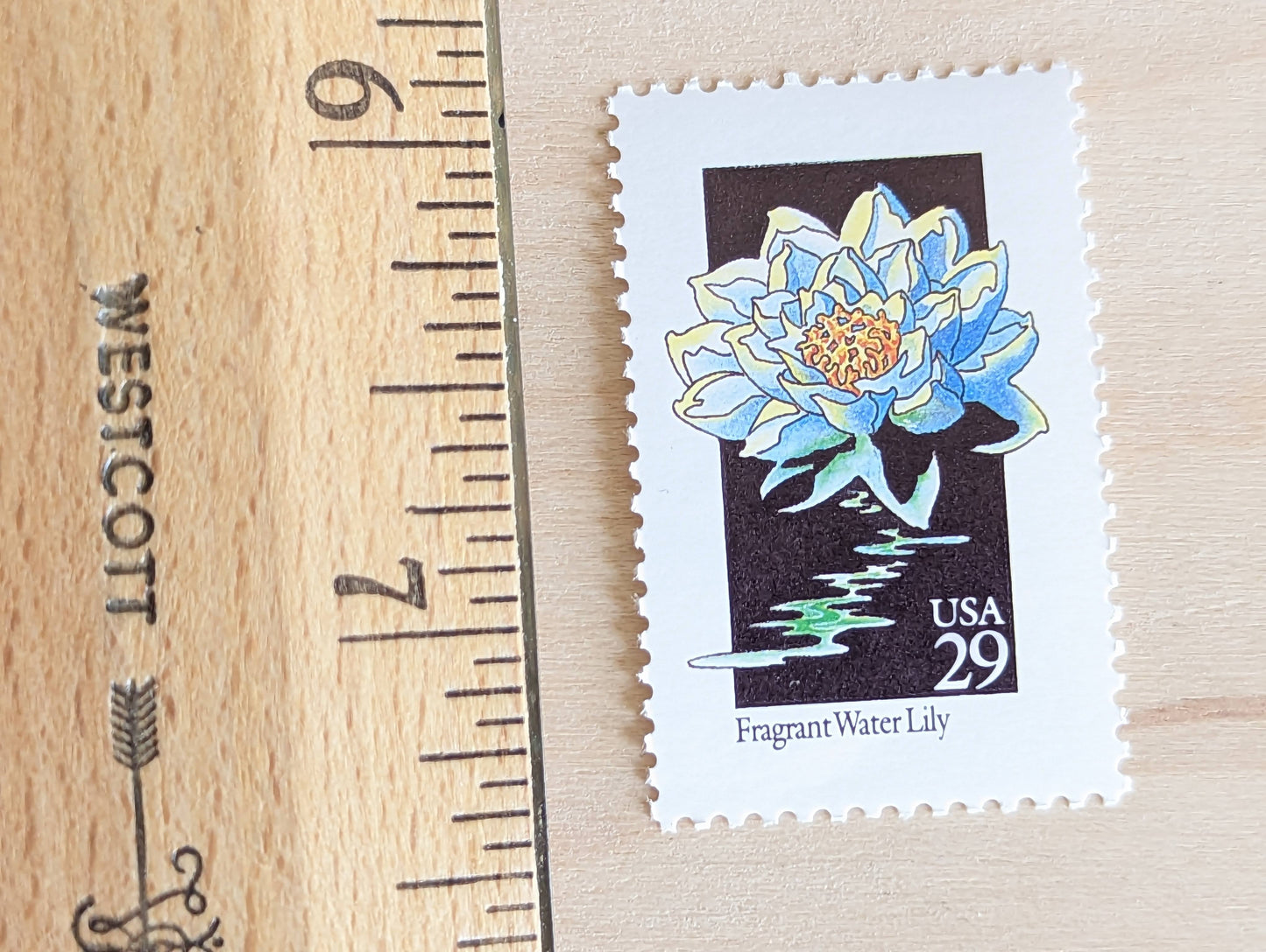 Set of 5 Fragrant Water Lily Wildflower Stamps, 29 cent stamps, 1992 Unused USPS Postage Stamps