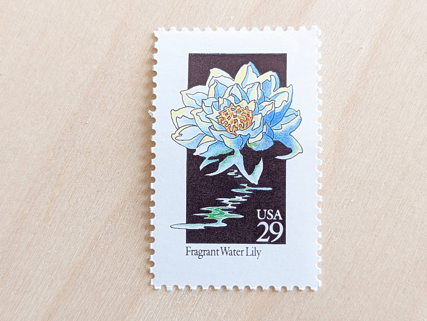 Set of 5 Fragrant Water Lily Wildflower Stamps, 29 cent stamps, 1992 Unused USPS Postage Stamps