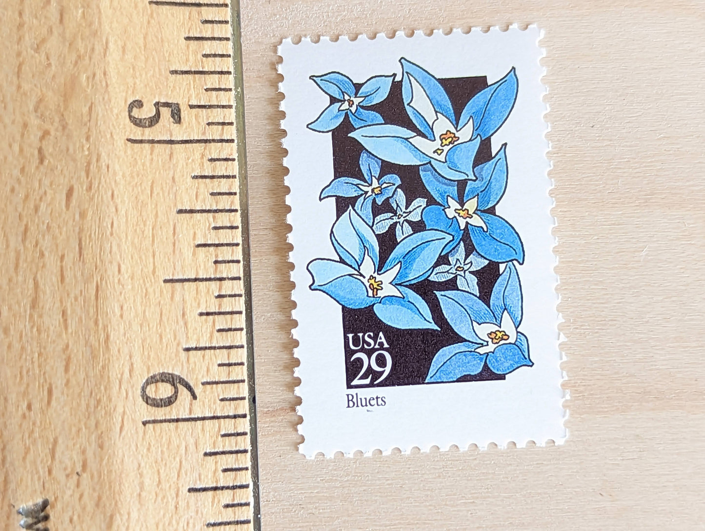 Set of 5 Bluets Wildflower Stamps, 29 cent stamps, 1992 Unused USPS Postage Stamp