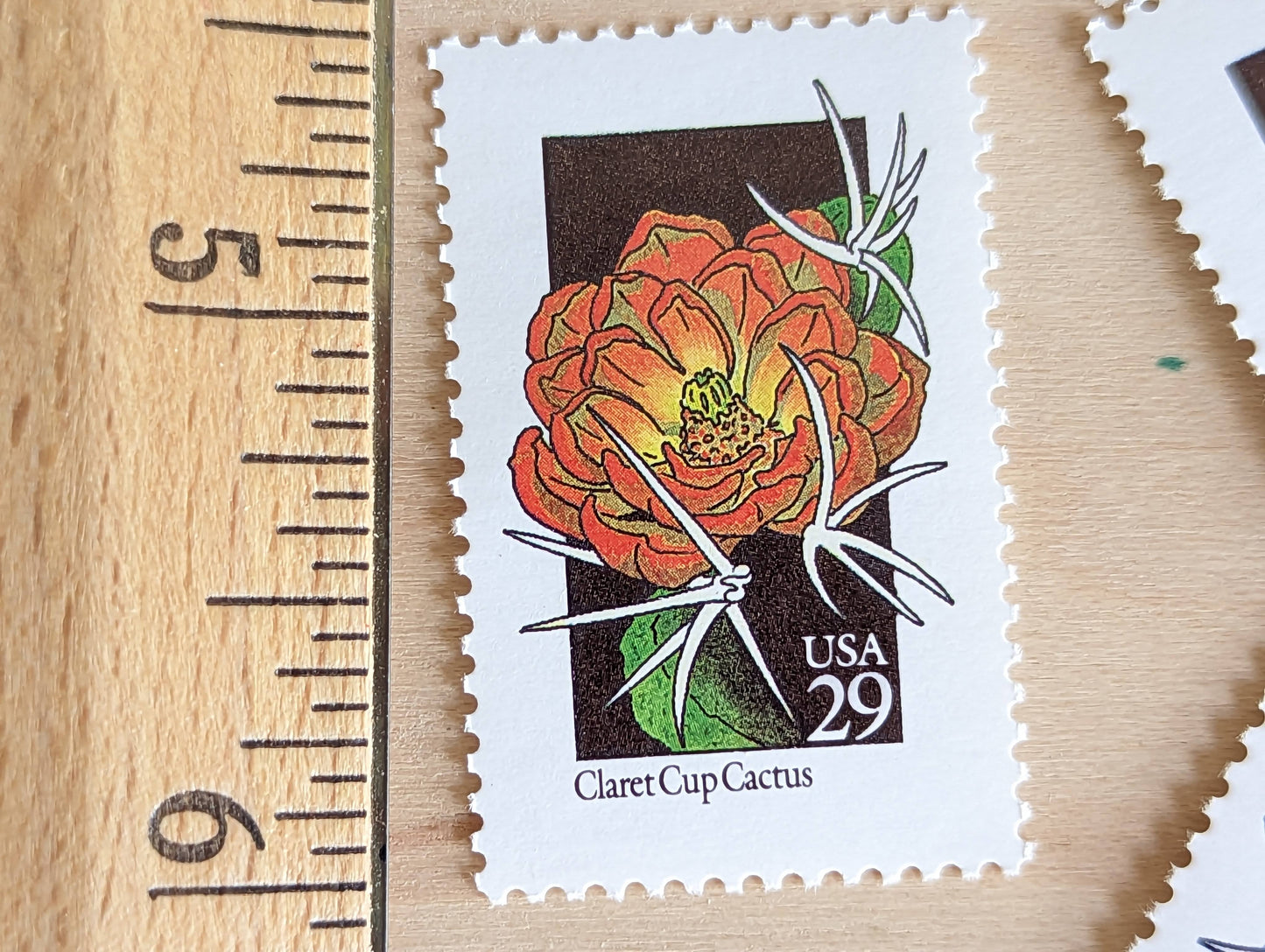 Set of 5 Claret Cup Cactus Wildflower Stamps, 29 cent stamps, 1992 Unused USPS Postage Stamp