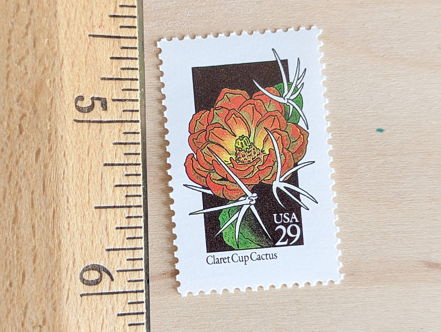 Set of 5 Claret Cup Cactus Wildflower Stamps, 29 cent stamps, 1992 Unused USPS Postage Stamp