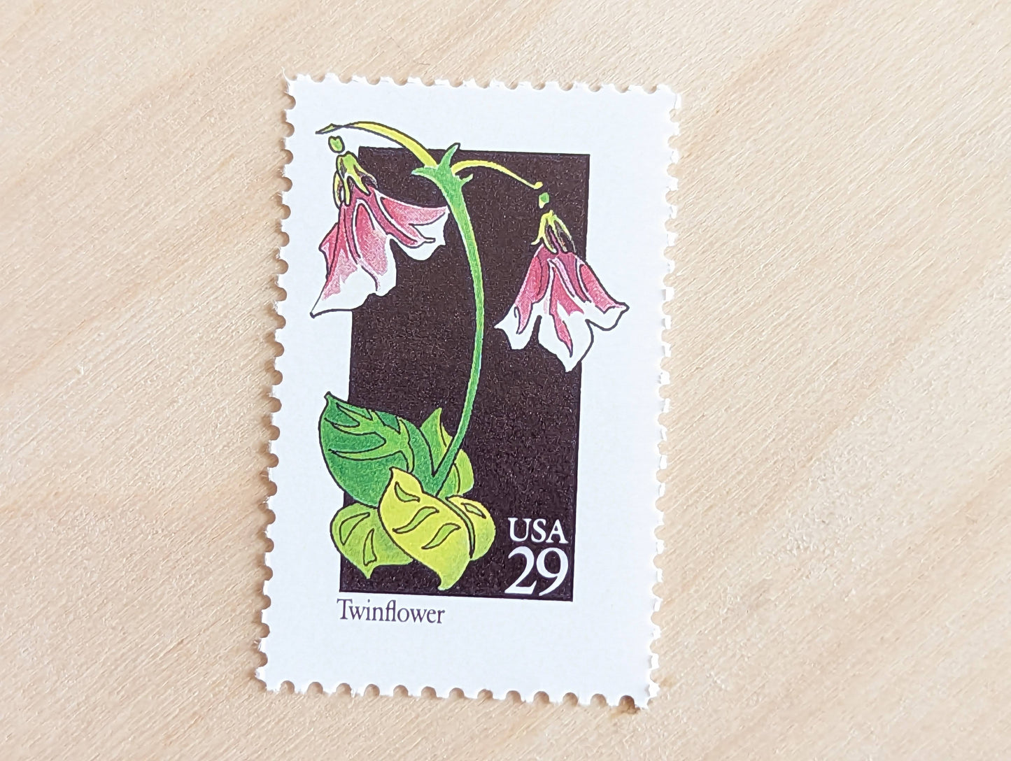 Set of 5 Twinflower Wildflower Stamps, 29 cent stamps, 1992 Unused USPS Postage Stamp