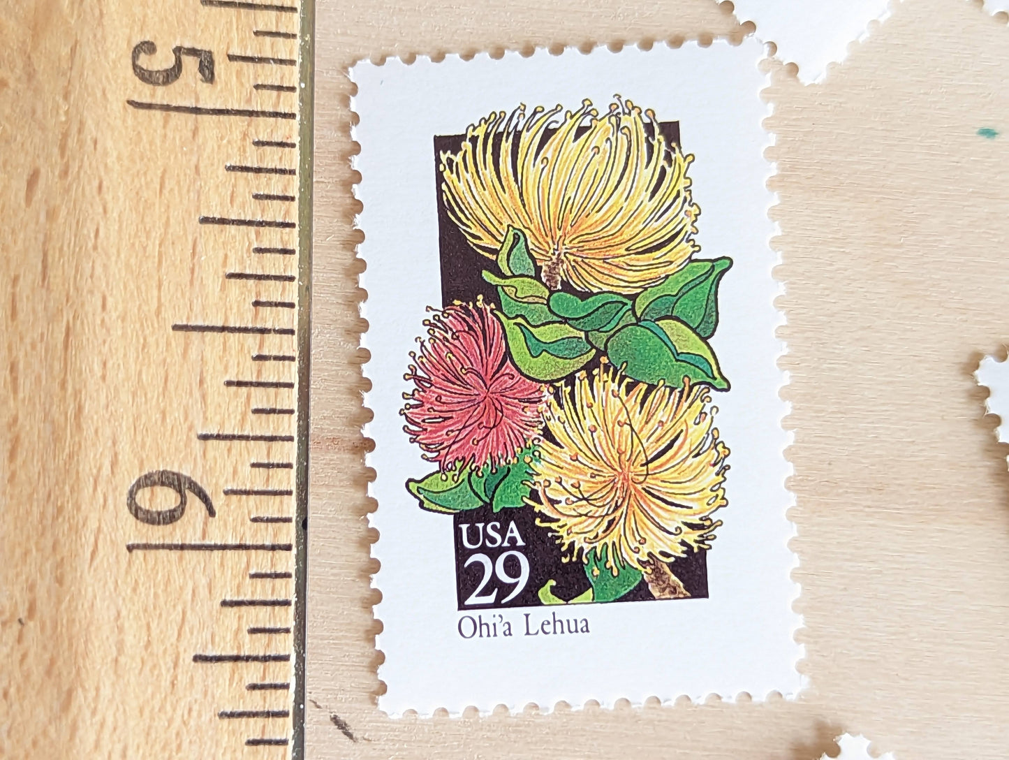 Set of 5 Ohi'a Lehua Wildflower Stamps, 29 cent stamps, 1992 Unused USPS Postage Stamp