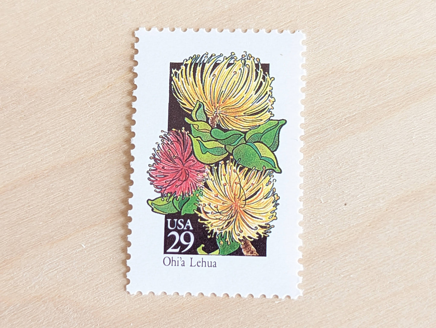 Set of 5 Ohi'a Lehua Wildflower Stamps, 29 cent stamps, 1992 Unused USPS Postage Stamp