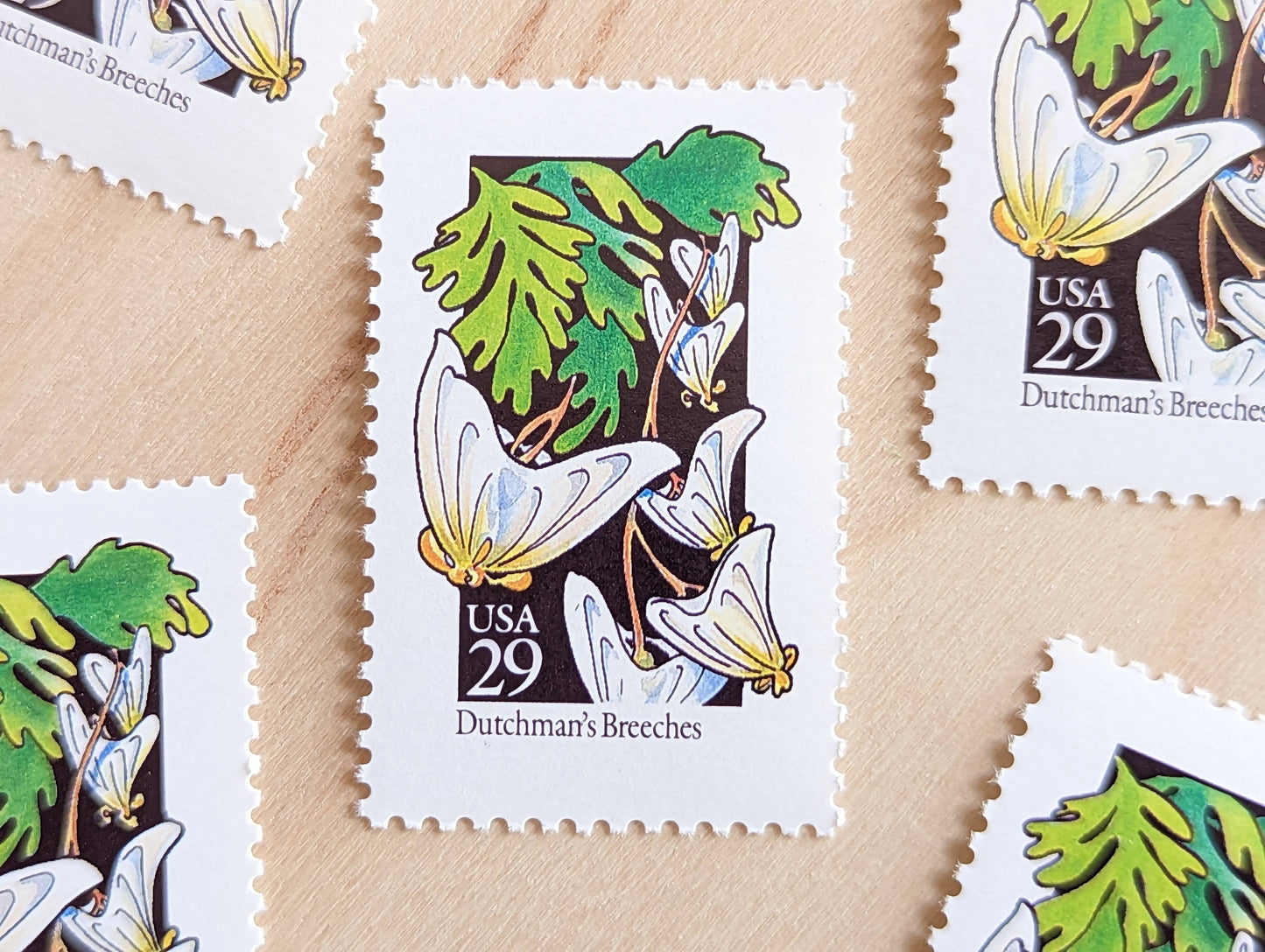 Set of 5 Dutchmen's Breeches Wildflower Stamps, 29 cent stamps, 1992 Unused USPS Postage Stamps