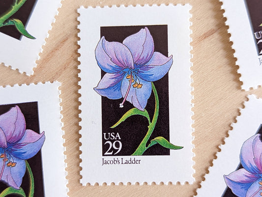 Set of 5 Jacob's Ladder Wildflower Stamps, 29 cent stamps, 1992 Unused USPS Postage Stamps