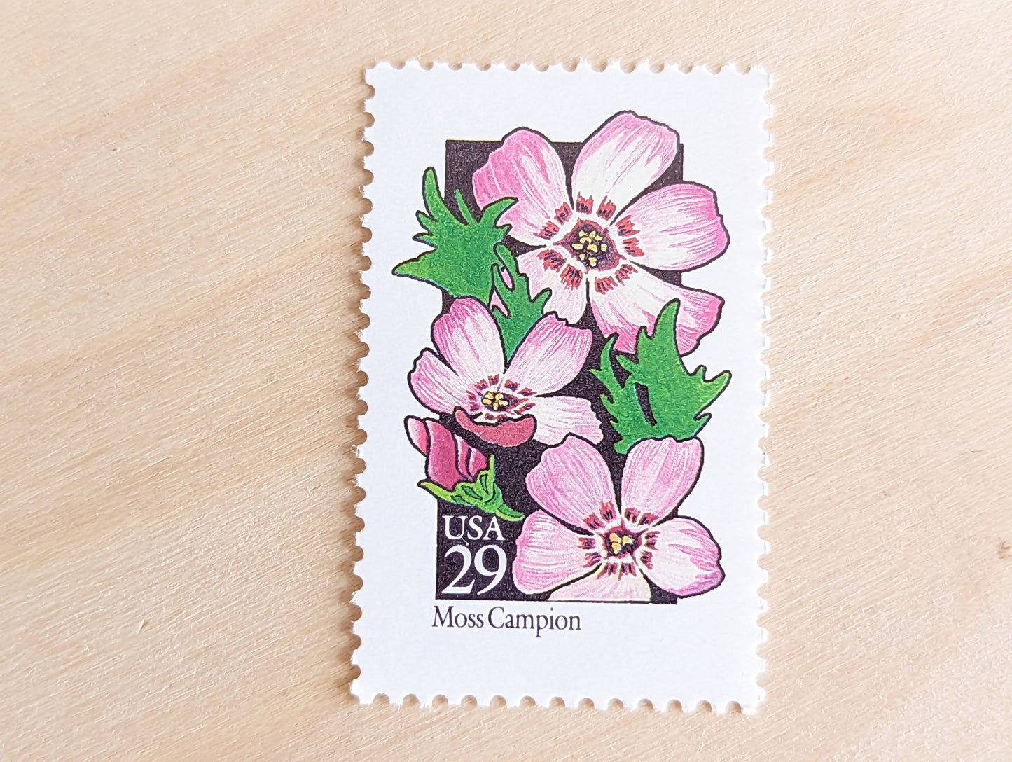 Set of 5 Moss Campion Wildflower Stamps, 29 cent stamps, 1992 Unused USPS Postage Stamps