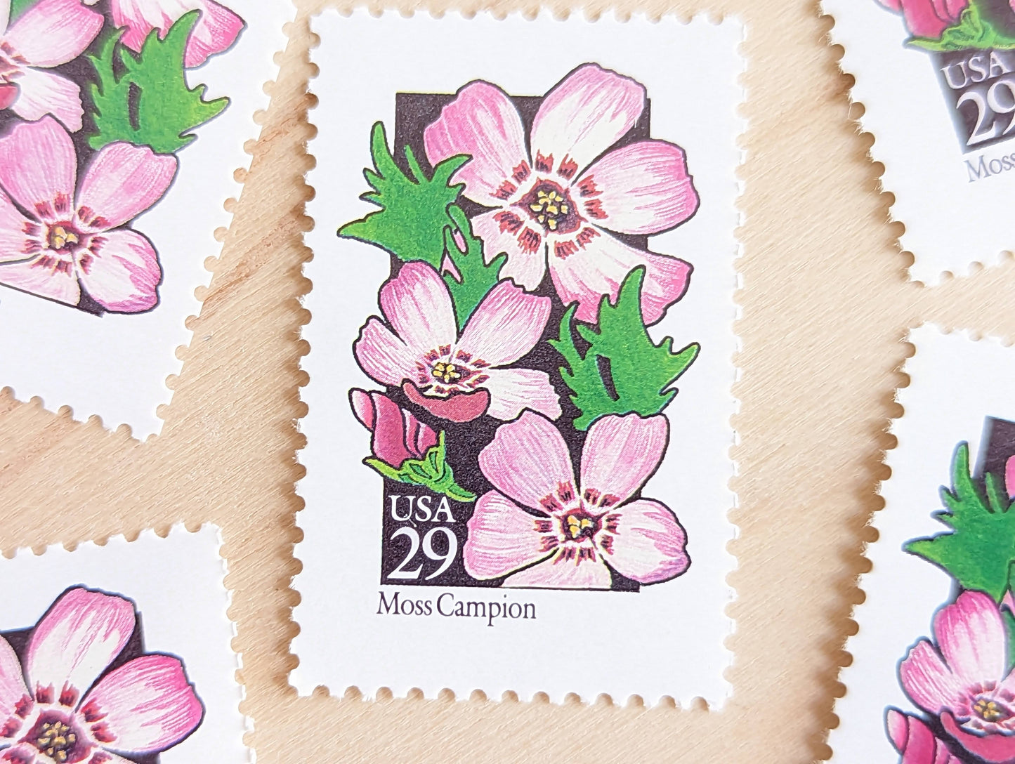 Set of 5 Moss Campion Wildflower Stamps, 29 cent stamps, 1992 Unused USPS Postage Stamps