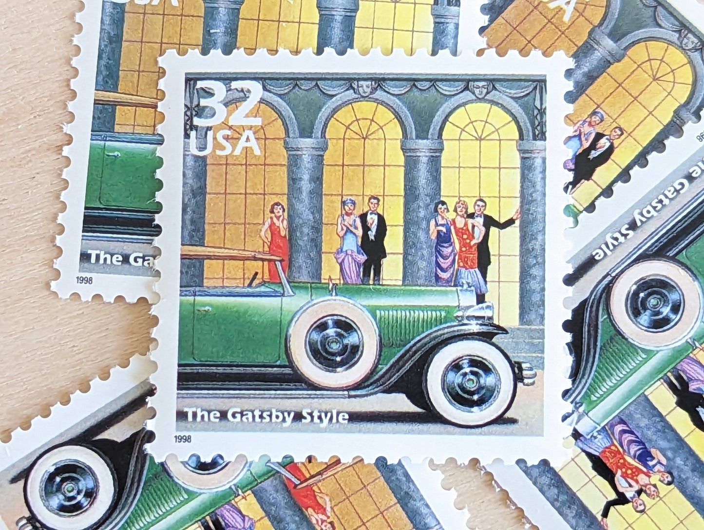 5 The Great Gatsby, 32 Cent, 1998, 1920s Celebrate The Century, Unused Postage Stamps