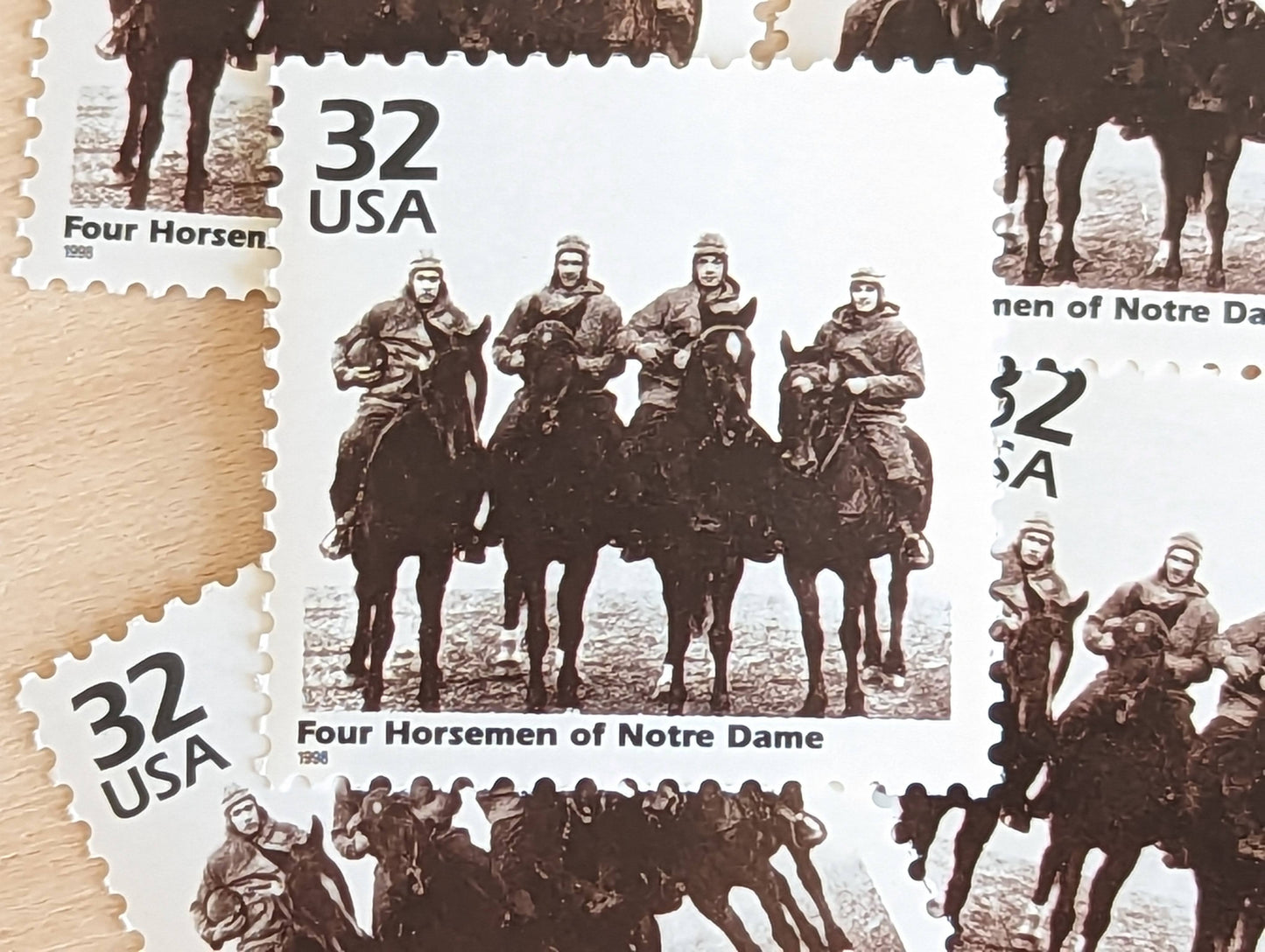 5 Notre Dame's Four Horsemen, 32 Cent, 1998, 1920s Celebrate The Century, Unused Postage Stamps