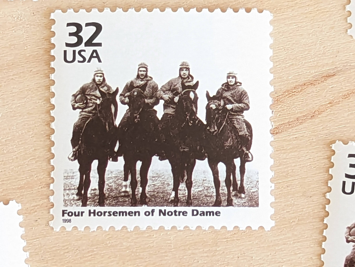 5 Notre Dame's Four Horsemen, 32 Cent, 1998, 1920s Celebrate The Century, Unused Postage Stamps