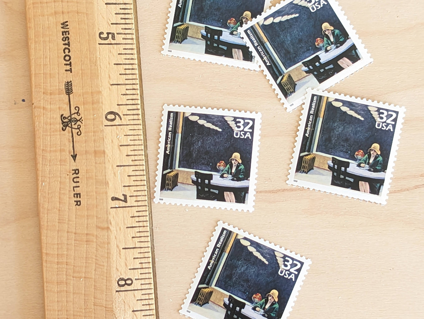 5 American Realist, Edward Hopper 32 Cent Stamps, 1998, 1920s Celebrate The Century, Unused Postage Stamps