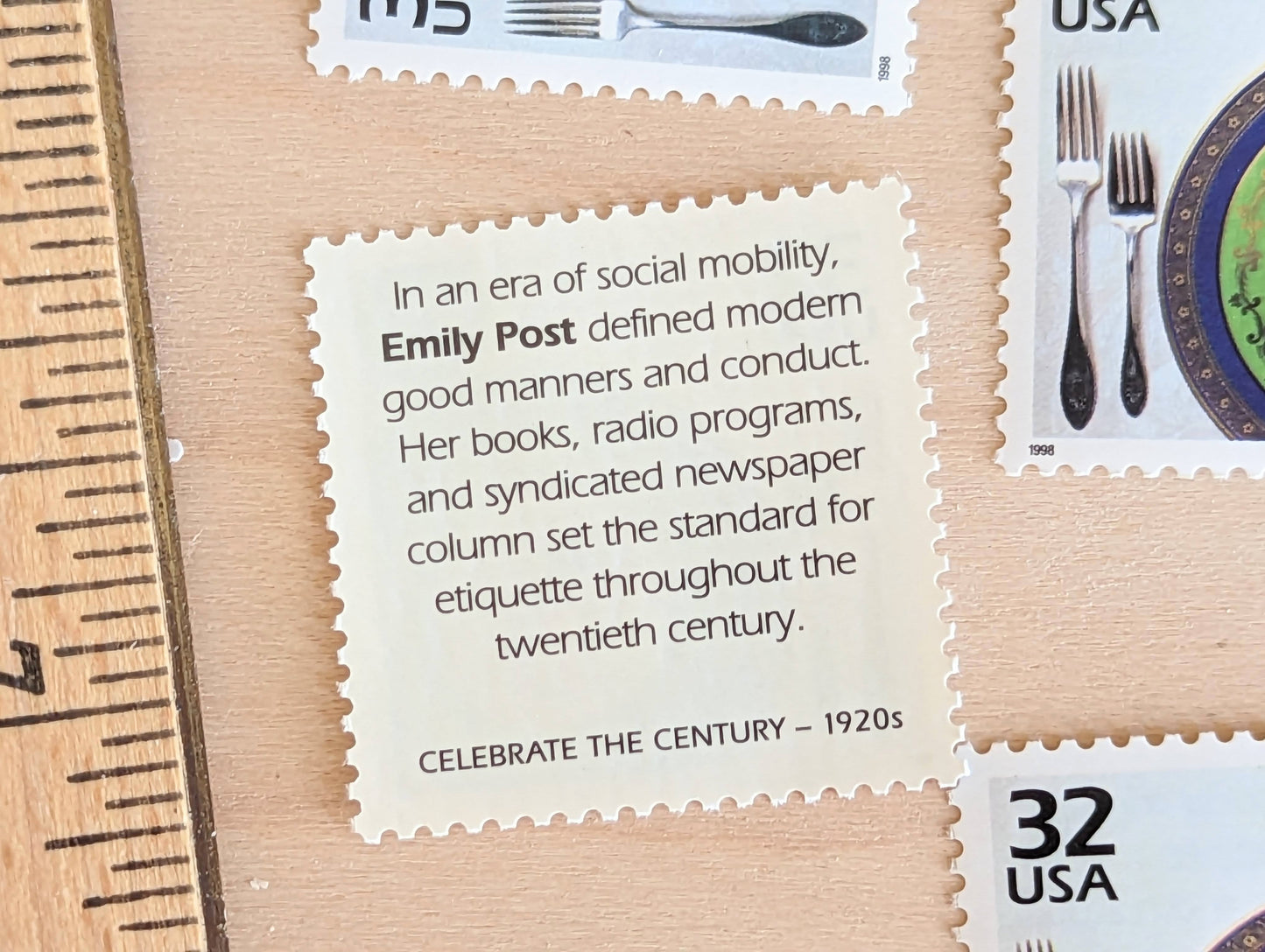 5 Emily Post, 32 Cent, 1998, 1920s Celebrate The Century, Unused Postage Stamps