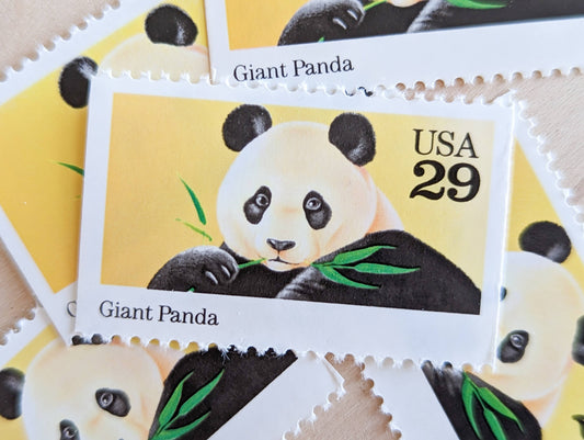 5 Giant Panda Stamps, 29 Cent, 1992, Unused Postage Stamps