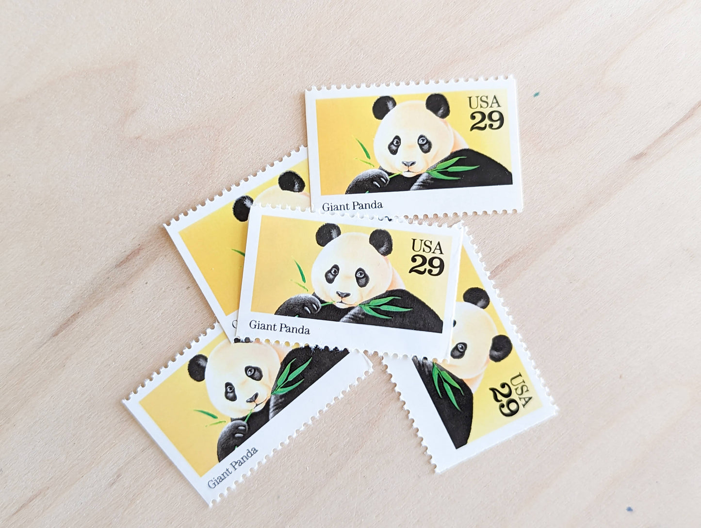 5 Giant Panda Stamps, 29 Cent, 1992, Unused Postage Stamps