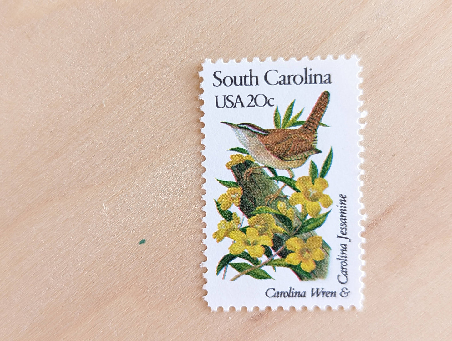 5 South Carolina State Stamps, 20 Cent, 1982, State Bird and Flower, Unused Postage Stamps