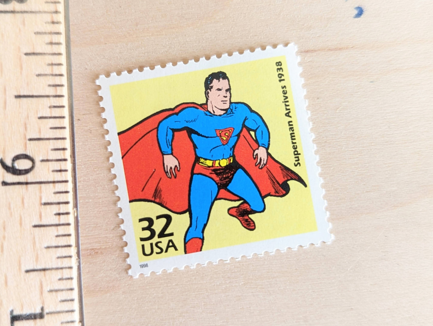 5 Superman stamps, 32 Cent, 1998, 1930s Celebrate The Century, Unused Postage Stamps