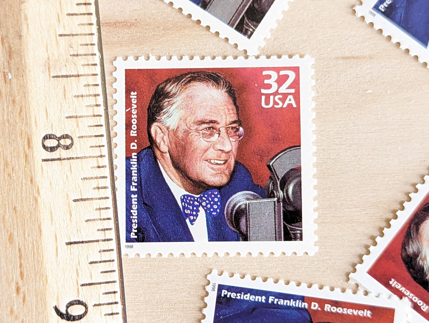 5 President Franklin D Roosevelt stamps, 32 Cent, 1998, 1930s Celebrate The Century, Unused Postage Stamps