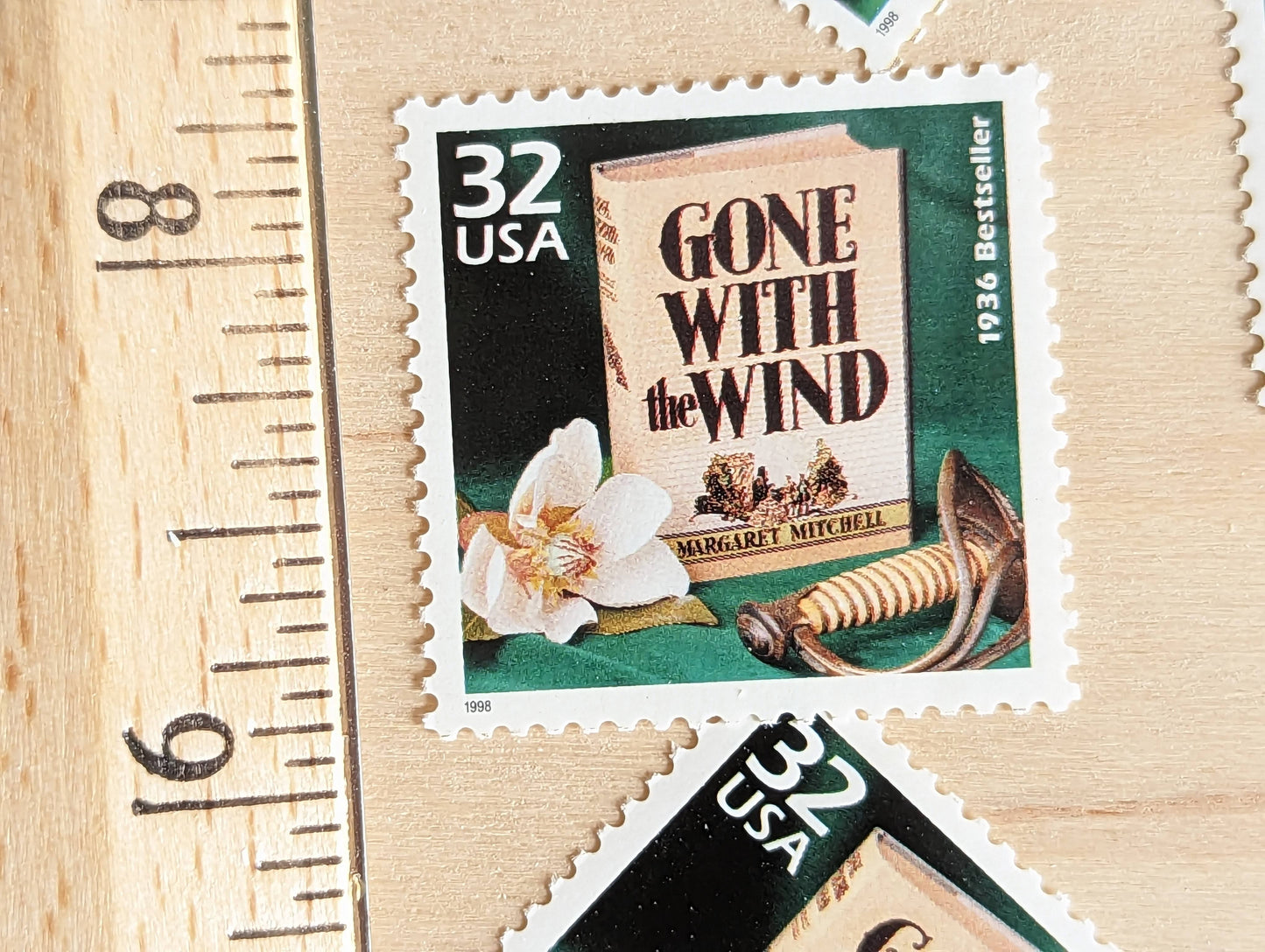 5 Gone With The Wind stamps, 32 Cent, 1998, 1930s Celebrate The Century, Unused Postage Stamps