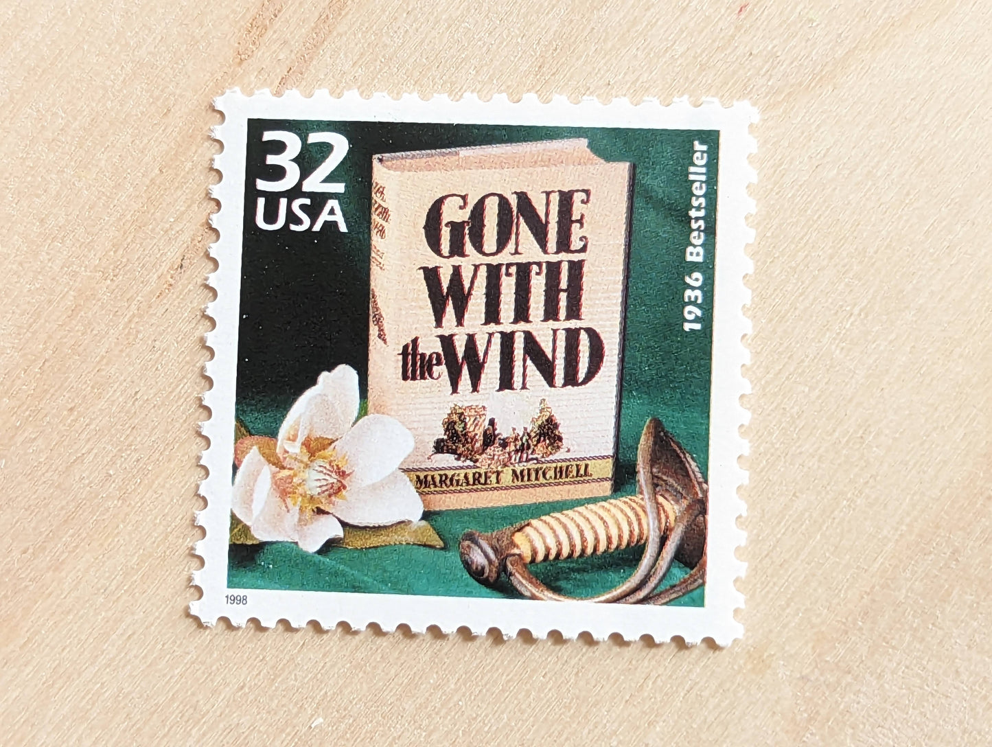 5 Gone With The Wind stamps, 32 Cent, 1998, 1930s Celebrate The Century, Unused Postage Stamps