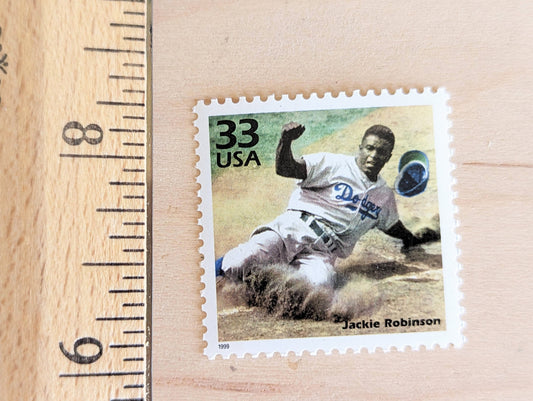 5 Jackie Robinson stamps, 33 Cent, 1998, 1940s Celebrate The Century, Unused Postage Stamps