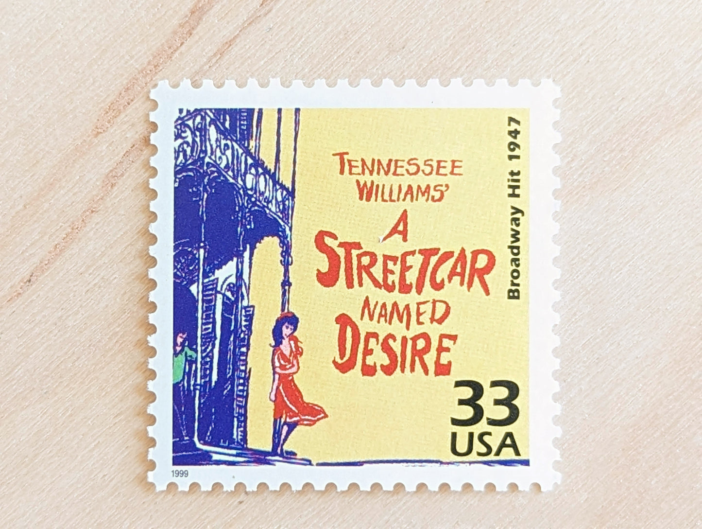 5 A Street Car Named Desire Stamps, 33 Cent, 1998, 1940s Celebrate The Century, Unused Postage Stamps