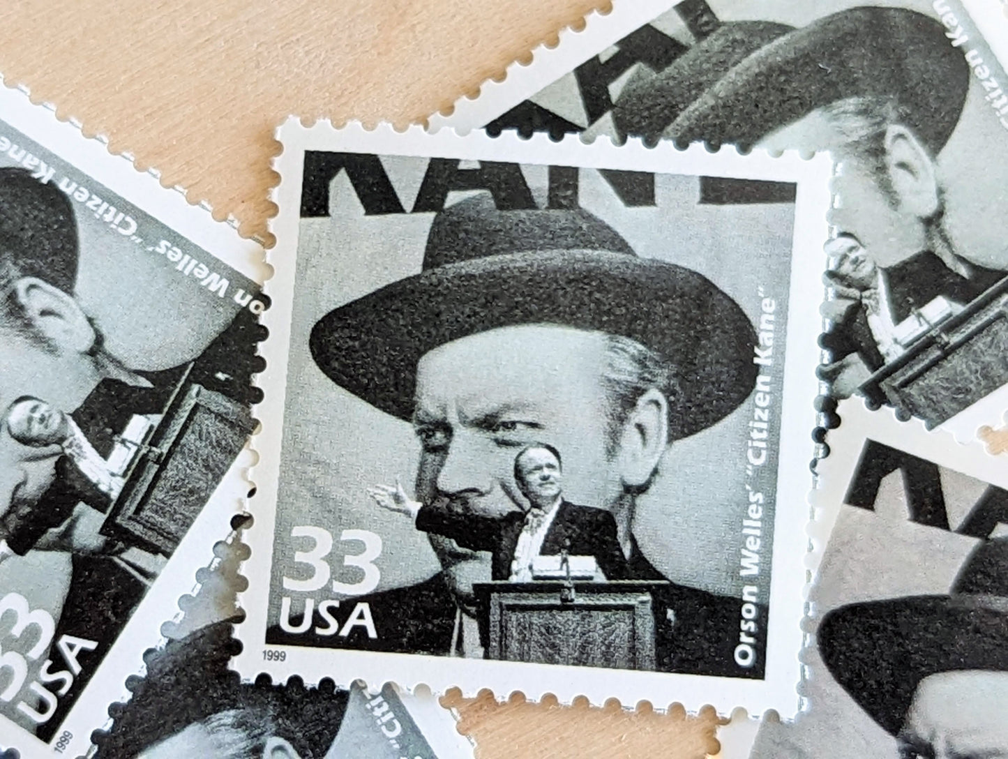 5 Citizen Kane stamps, 33 Cent, 1998, 1940s Celebrate The Century, Unused Postage Stamps