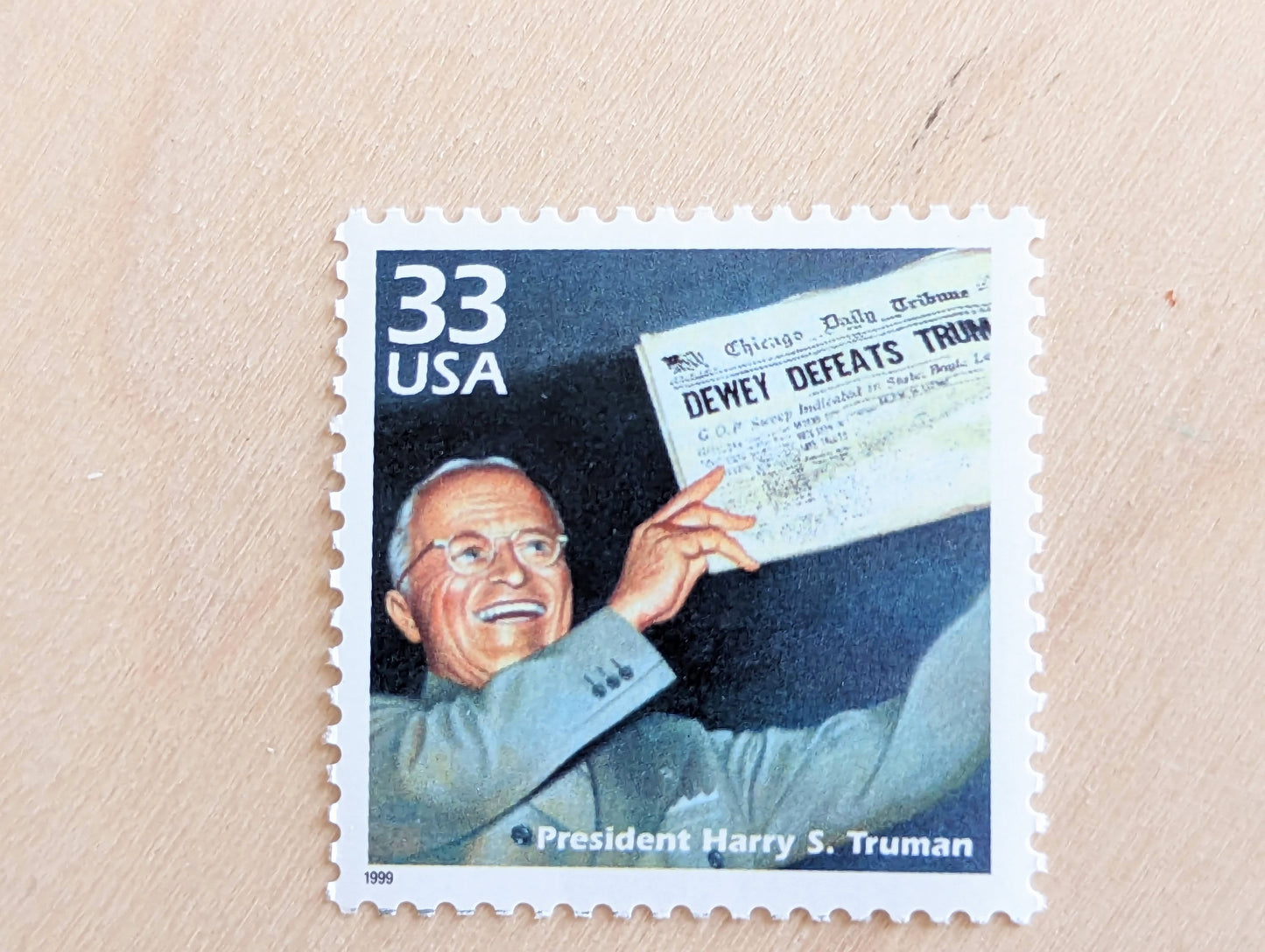 5 Harry S. Truman Stamps, 33 Cent, 1998, 1940s Celebrate The Century, Unused Postage Stamps