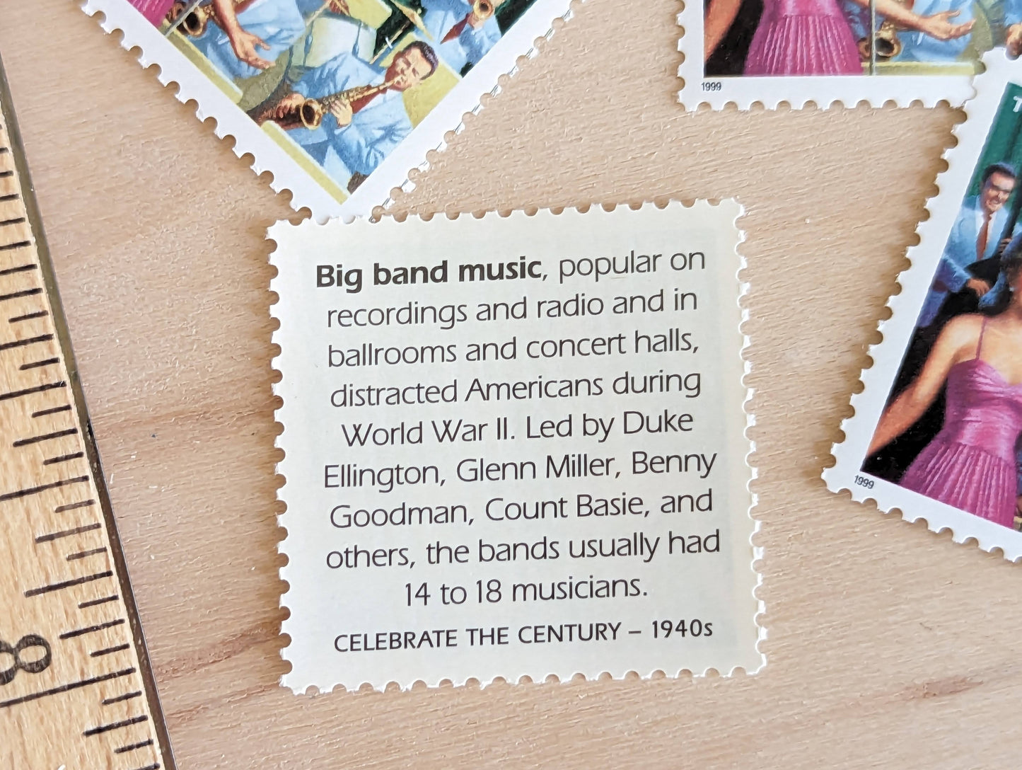 5 Big Band Music Stamps, 33 Cent, 1998, 1940s Celebrate The Century, Unused Postage Stamps