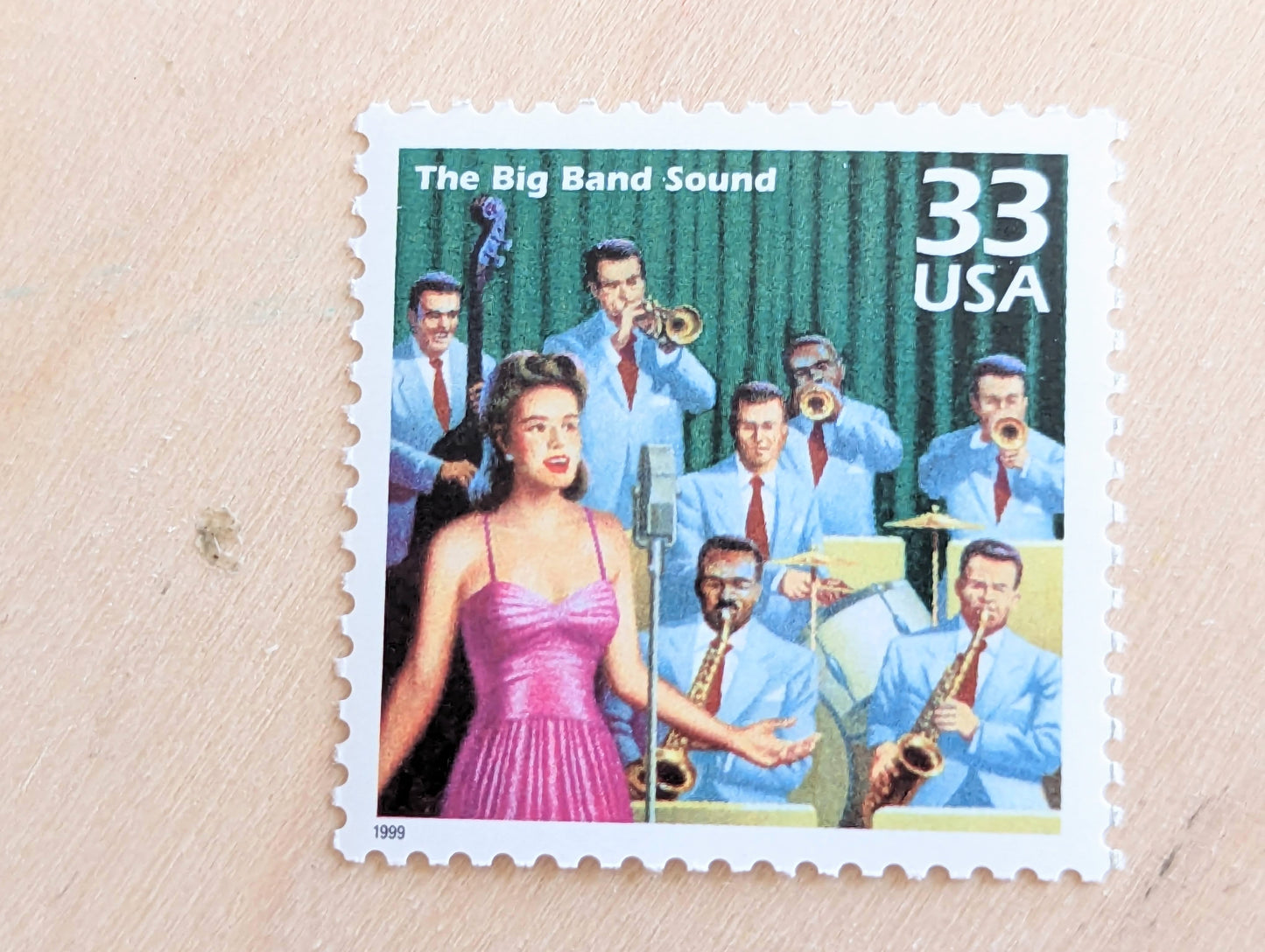 5 Big Band Music Stamps, 33 Cent, 1998, 1940s Celebrate The Century, Unused Postage Stamps