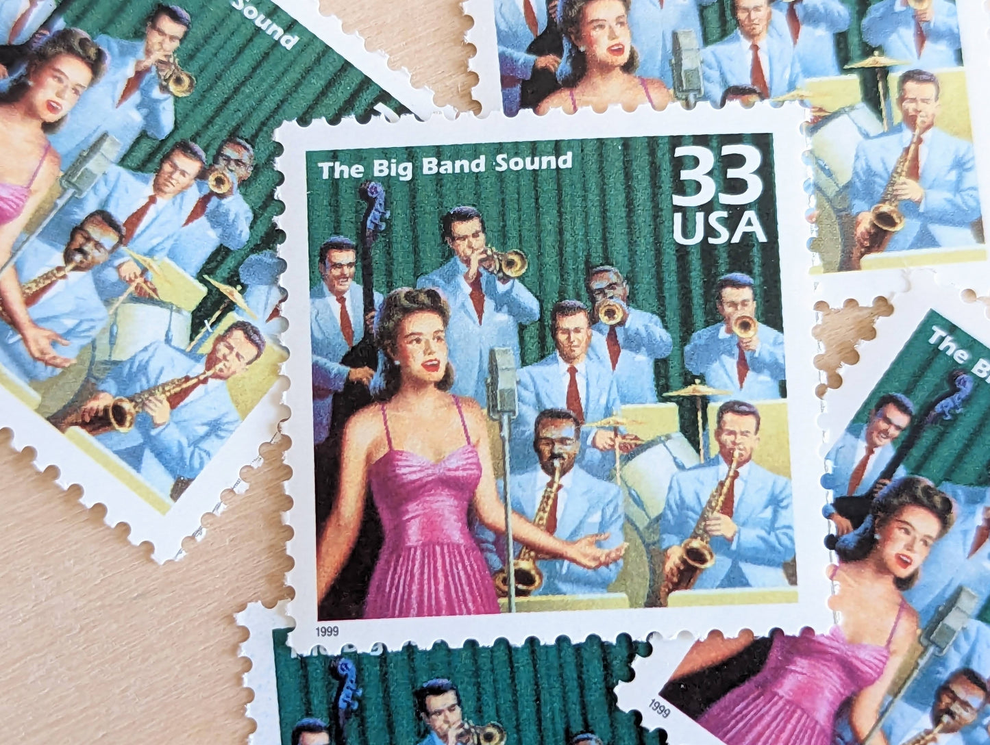 5 Big Band Music Stamps, 33 Cent, 1998, 1940s Celebrate The Century, Unused Postage Stamps